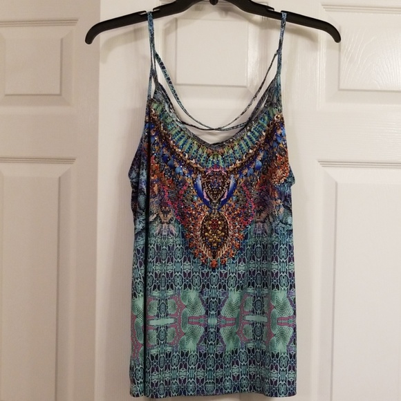 VENUS Tops - Embellished print tank top